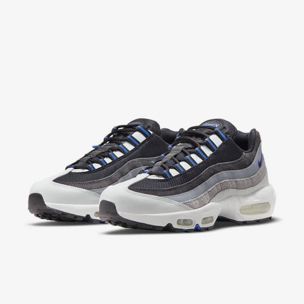 Men's Nike Air Max 95 Sneakers Black / Dark Grey / Blue | NK507AXO