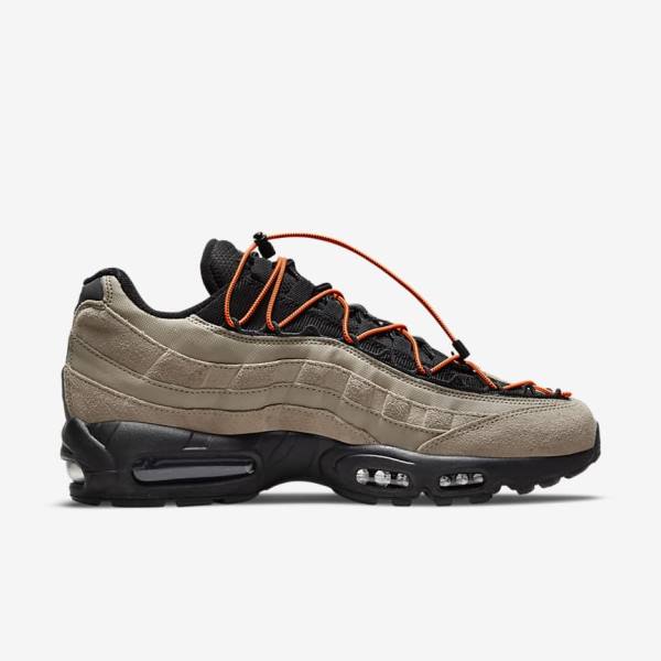 Men's Nike Air Max 95 Sneakers Khaki / Orange / Black | NK657VAP