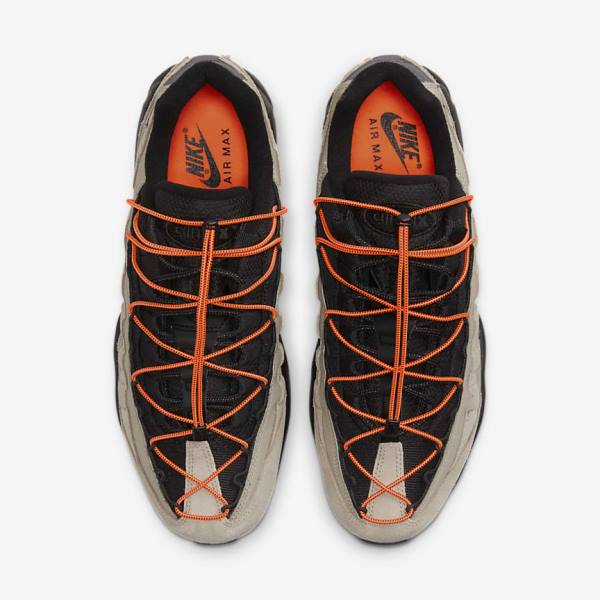 Men's Nike Air Max 95 Sneakers Khaki / Orange / Black | NK657VAP