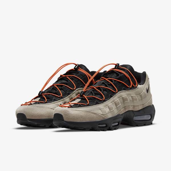 Men's Nike Air Max 95 Sneakers Khaki / Orange / Black | NK657VAP