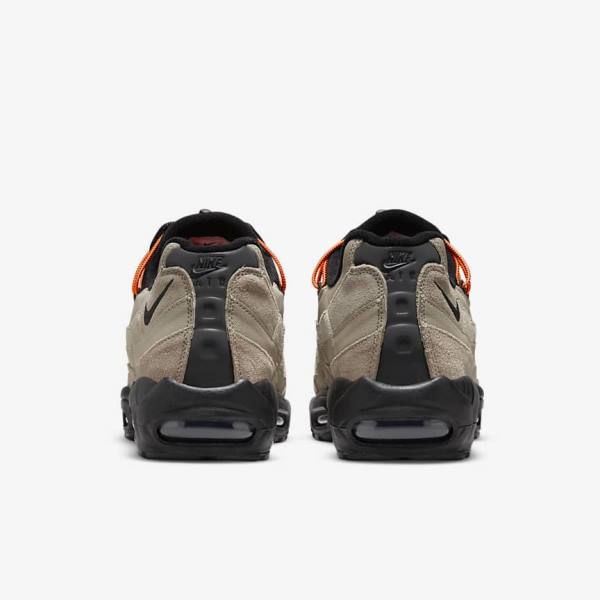 Men's Nike Air Max 95 Sneakers Khaki / Orange / Black | NK657VAP