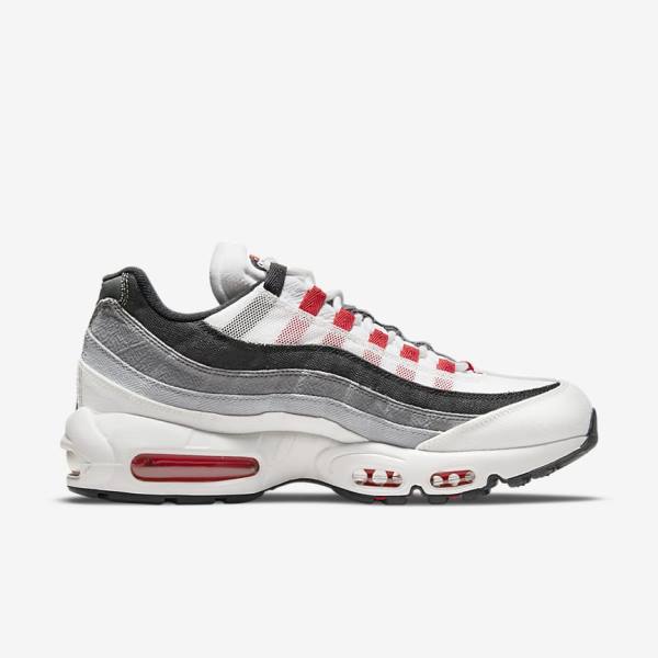 Men's Nike Air Max 95 Sneakers White / Light Grey / Red | NK918HUQ