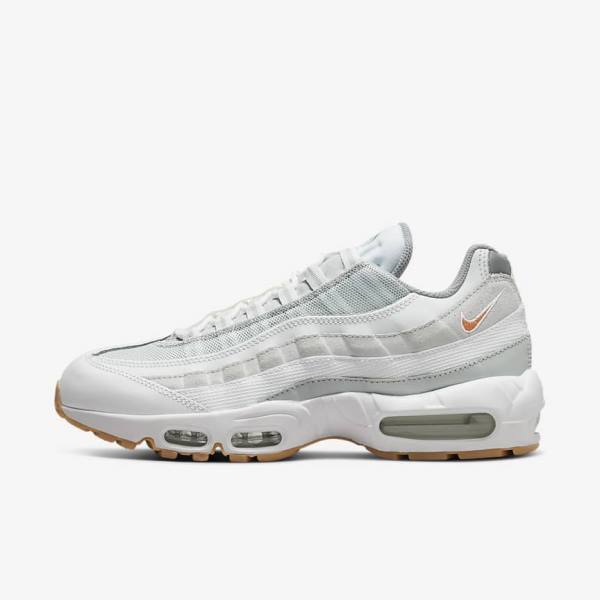 Men\'s Nike Air Max 95 Sneakers White / Platinum / Grey / Yellow | NK475FHP