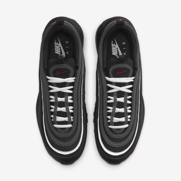 Men's Nike Air Max 97 Sneakers Black / Red / White | NK681OZG