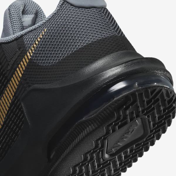 Men's Nike Air Max Impact 3 Basketball Shoes Black / Grey / Dark Grey / Metal Gold | NK401SYI