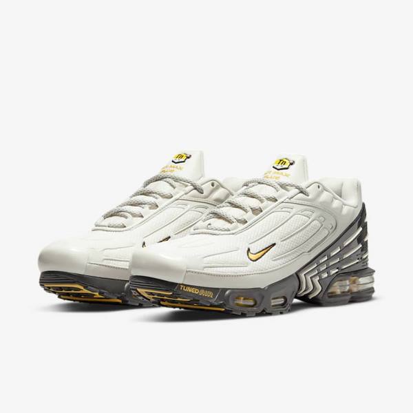 Men's Nike Air Max Plus 3 Sneakers Light Beige / Black / Silver / Gold | NK786DHG