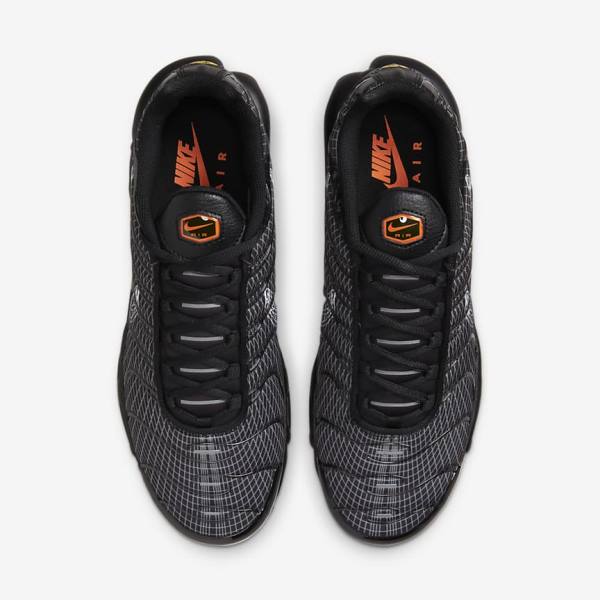 Men's Nike Air Max Plus Sneakers Black / Orange / Grey / White | NK826VWR