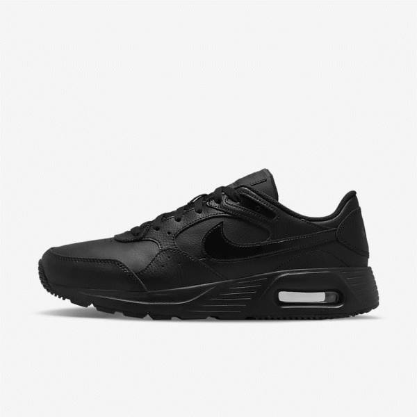 Men\'s Nike Air Max SC Leather Sneakers Black | NK213VCU