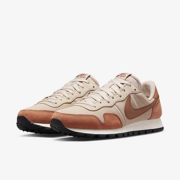 Men's Nike Air Pegasus 83 PRM Sneakers Khaki Grey / Khaki Rose / Light Brown / Red | NK185SNQ