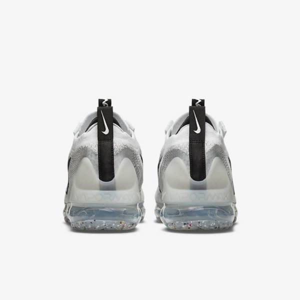 Men's Nike Air VaporMax 2021 FK Sneakers White / Black / Metal Silver | NK792DRZ