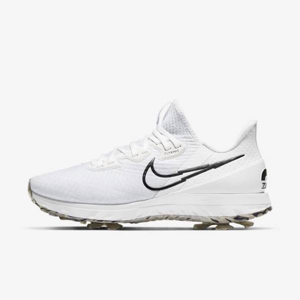 Men\'s Nike Air Zoom Infinity Tour Golf Shoes White / Platinum / Black | NK915IPZ