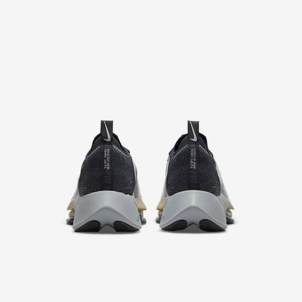 Men's Nike Air Zoom Tempo NEXT% Road Running Shoes Black / Platinum / Grey / White | NK584YGF