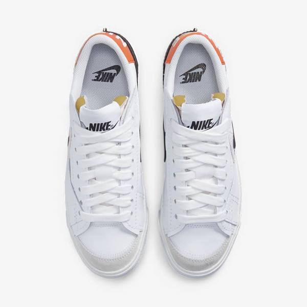 Men's Nike Blazer Low 77 Jumbo Sneakers White / Orange / Black | NK579SGZ