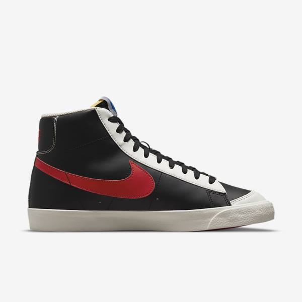 Men's Nike Blazer Mid 77 EMB Sneakers Red / Black | NK075ZSX