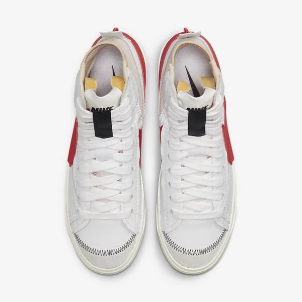 Men's Nike Blazer Mid 77 Jumbo Sneakers White / Red | NK162FKB