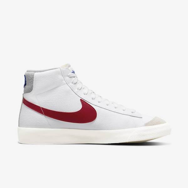 Men's Nike Blazer Mid 77 Sneakers White / Light Grey / Red | NK430NQP