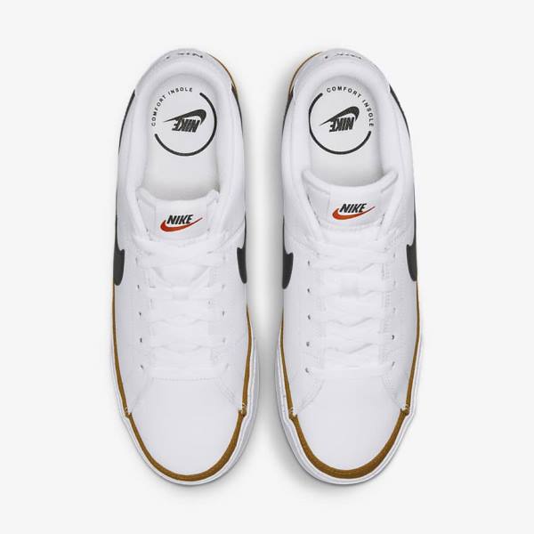 Men's Nike Court Legacy Sneakers White / Black | NK216QXB