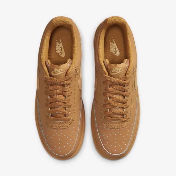 Men's Nike Court Vision Low Sneakers Brown | NK592SNL