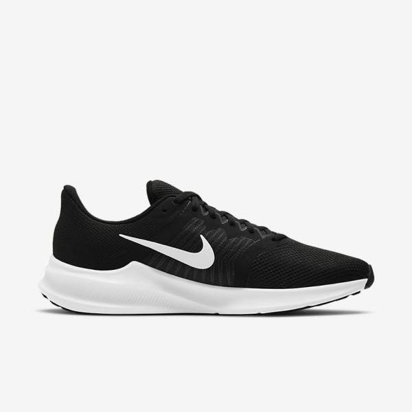 Men's Nike Downshifter 11 Road Running Shoes Black / Dark Grey / White | NK025PUE