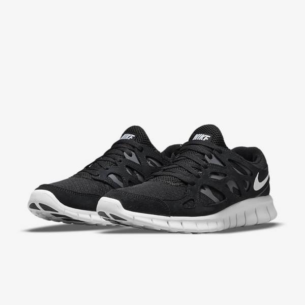 Men's Nike Free Run 2 Sneakers Black / Dark Grey / White | NK895WZK