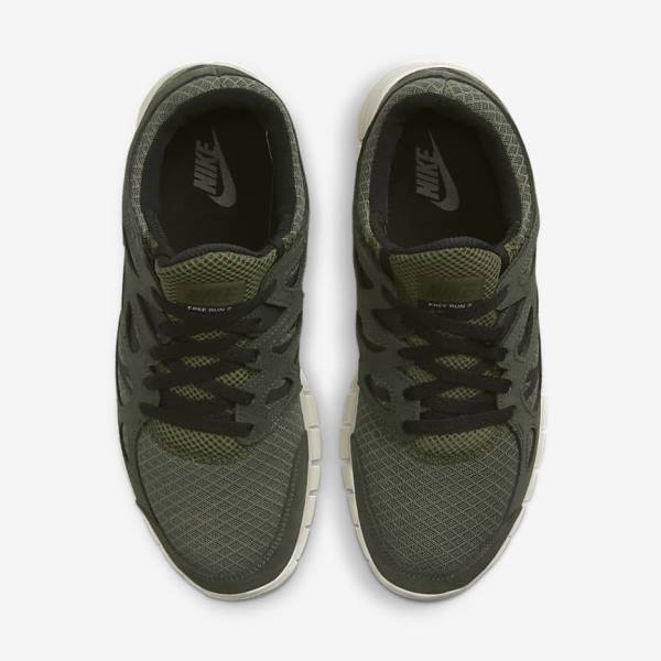 Men's Nike Free Run 2 Sneakers Olive / Black | NK471PFI