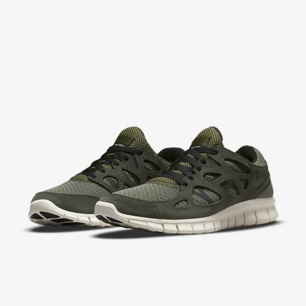 Men's Nike Free Run 2 Sneakers Olive / Black | NK471PFI