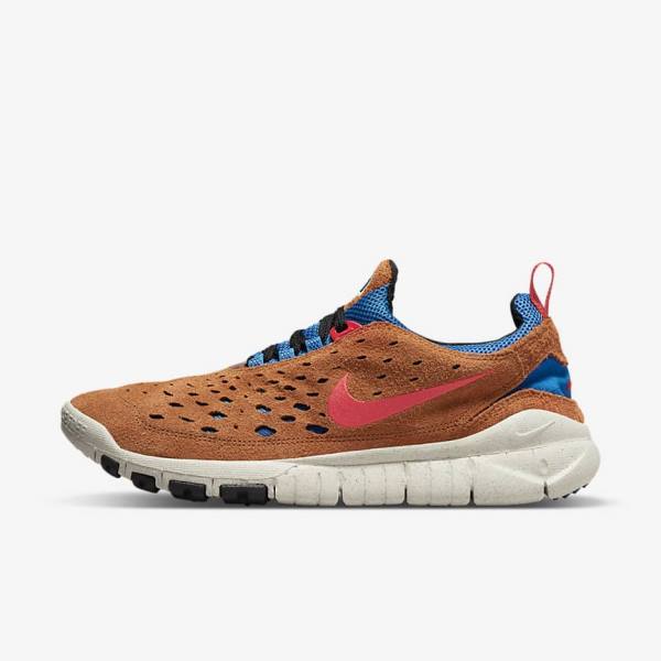 Men\'s Nike Free Run Trail Sneakers Blue / Light Cream / Red | NK471JTE