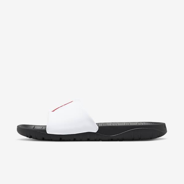 Men\'s Nike Jordan Break Slides Black / White / Red | NK056DHU