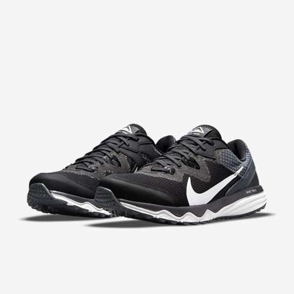 Men's Nike Juniper Trail Trail Running Shoes Black / Dark Grey / White | NK543ETL