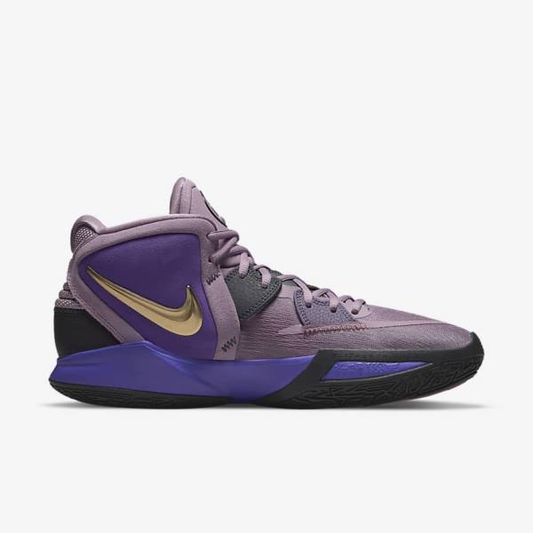 Men's Nike Kyrie Infinity Basketball Shoes Purple / Metal Gold | NK639YER