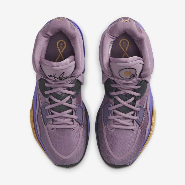 Men's Nike Kyrie Infinity Basketball Shoes Purple / Metal Gold | NK639YER