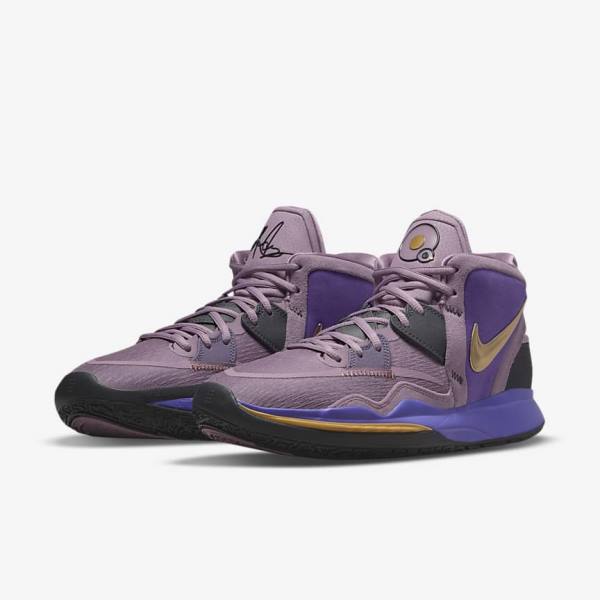 Men's Nike Kyrie Infinity Basketball Shoes Purple / Metal Gold | NK639YER