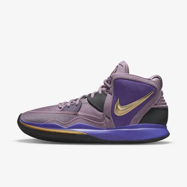 Men\'s Nike Kyrie Infinity Basketball Shoes Purple / Metal Gold | NK639YER