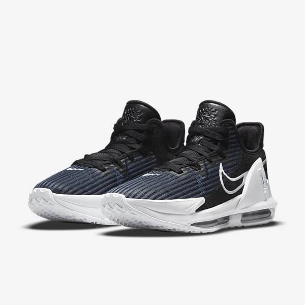 Men's Nike LeBron Witness 6 Basketball Shoes Black / Dark Obsidian / White | NK198QGN