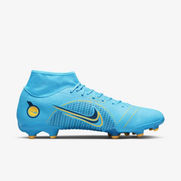 Men's Nike Mercurial Superfly 8 Academy MG Multi-Grounds Football Shoes Blue / Orange | NK093WDQ