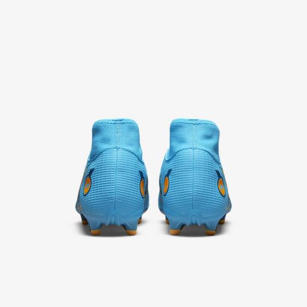 Men's Nike Mercurial Superfly 8 Academy MG Multi-Grounds Football Shoes Blue / Orange | NK093WDQ