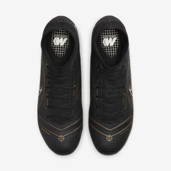 Men's Nike Mercurial Superfly 8 Academy MG Multi-Grounds Football Shoes Black / Metal Silver / Grey / Metal Gold | NK591FYP