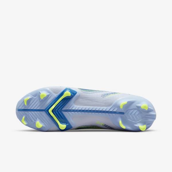 Men's Nike Mercurial Superfly 8 Academy MG Multi-Grounds Football Shoes Grey / Light Blue / Dark Blue | NK609PNQ