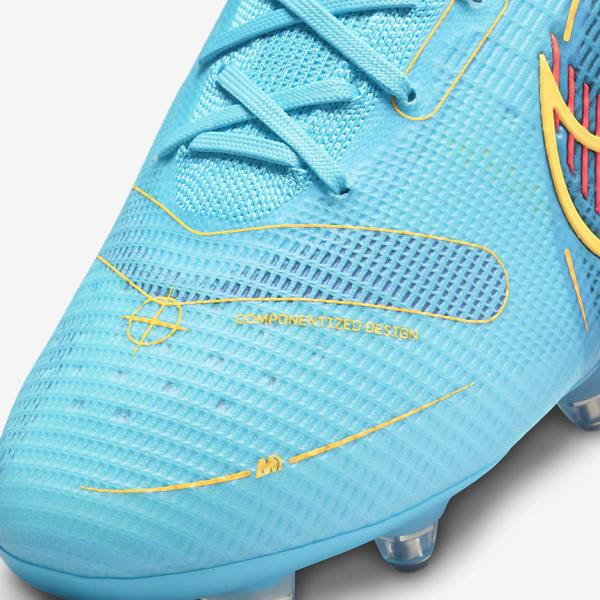 Men's Nike Mercurial Superfly 8 Elite SG-PRO Anti-Clog Traction Soft-Ground Football Shoes Blue / Orange | NK324ZHX