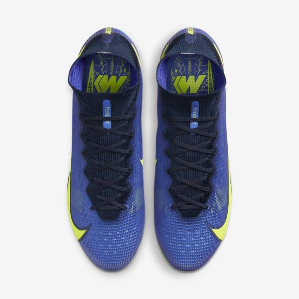 Men's Nike Mercurial Superfly 8 Elite SG-Pro AC Soft-Ground Football Shoes Blue | NK691LEX