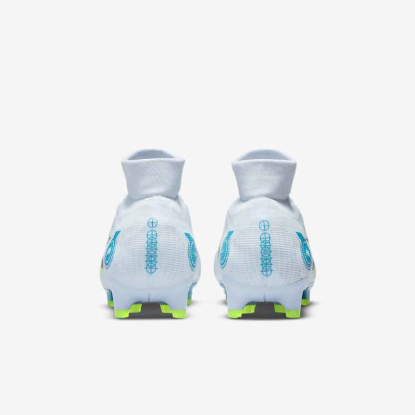 Men's Nike Mercurial Superfly 8 Pro FG Firm-Ground Football Shoes Grey / Light Blue / Dark Blue | NK214ACG