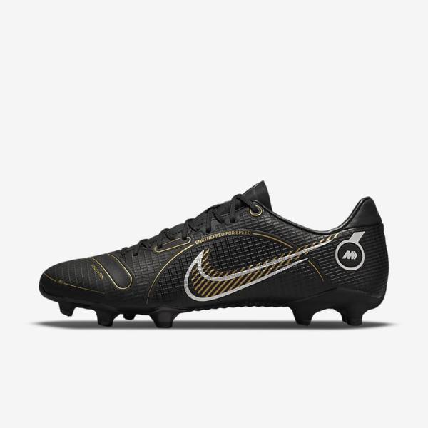 Men\'s Nike Mercurial Vapor 14 Academy MG Multi-Ground Football Shoes Black / Metal Silver / Grey / Metal Gold | NK937HQB