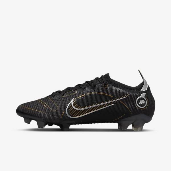 Men\'s Nike Mercurial Vapor 14 Elite FG Firm-Grounds Football Shoes Black / Metal Silver / Grey / Metal Gold | NK056RHN