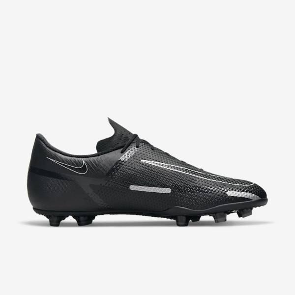 Men's Nike Phantom GT2 Club MG Multi-Ground Football Shoes Black / Dark Grey / Metal Silver | NK850WDG