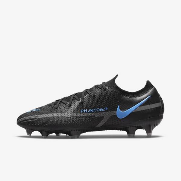 Men\'s Nike Phantom GT2 Elite FG Firm-Ground Football Shoes Black / Grey | NK258CIA