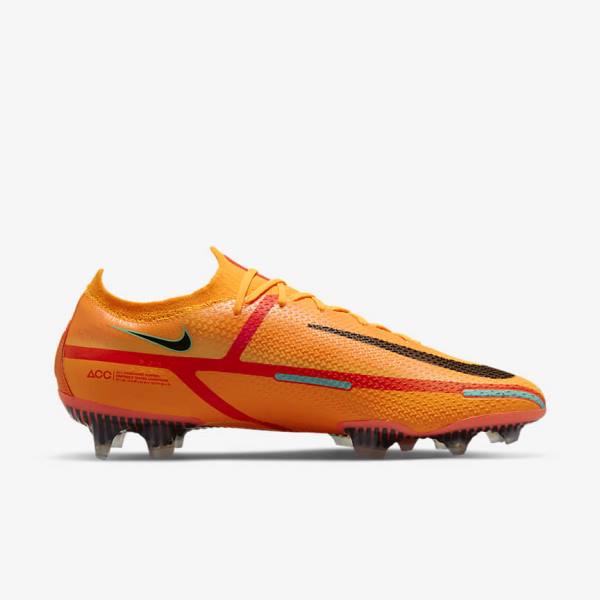 Men's Nike Phantom GT2 Elite FG Firm-Ground Football Shoes Orange / Light Red / Black | NK690KOT