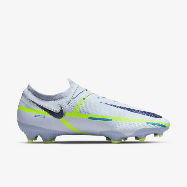 Men's Nike Phantom GT2 Pro FG Firm-Ground Football Shoes Grey / Light Blue | NK870FZB