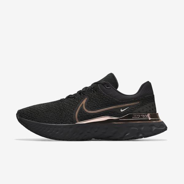 Men\'s Nike React Infinity Run 3 By You Custom Road Running Shoes Black | NK841RTL