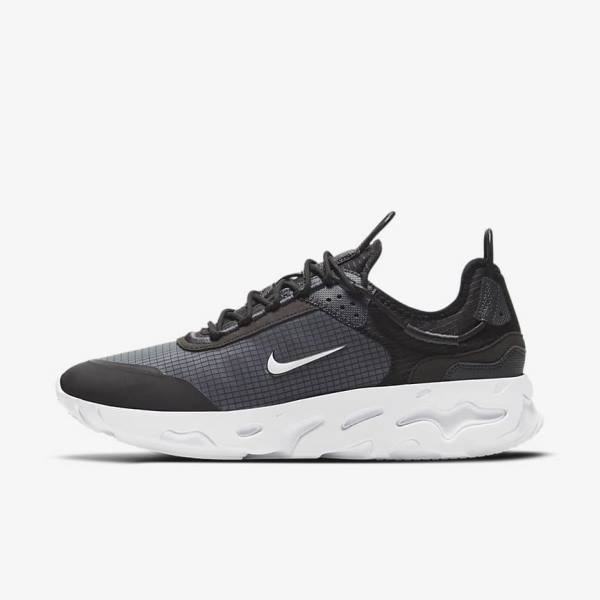 Men\'s Nike React Live Sneakers Black / Dark Grey / White | NK423PVD