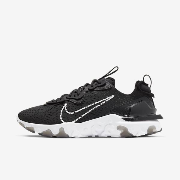 Men\'s Nike React Vision Sneakers Black / White | NK136OSE